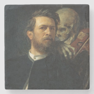 Porta-copo De Pedra Autorretrato com a morte como um falhado (por Böck