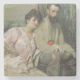 Porta-copo De Pedra Autorretrato com sua esposa (por Frantisek Kupka)