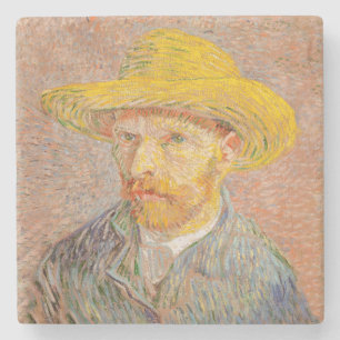 Porta-copo De Pedra Autorretrato de Vincent Van Gogh com Chapéu de Pal