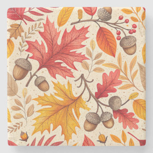 Porta-copo De Pedra Autumn Harmony: Um Padrão Colorido de Queda