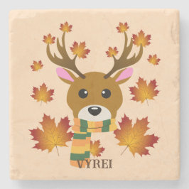 Porta-copo De Pedra Autumn Scarf Deer Mapaves