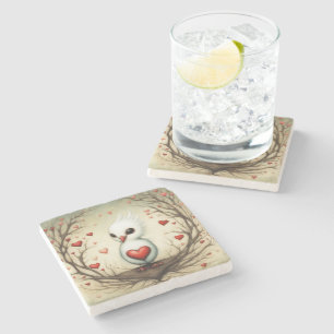 Porta-copo De Pedra Ave Love 4