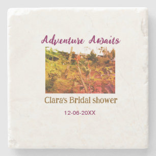 Porta-copo De Pedra aventura em campos de arroz espera nome da despedi