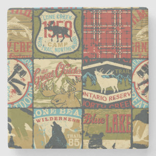 Porta-copo De Pedra Aventura em Territórios do Norte: Patchwork Simból