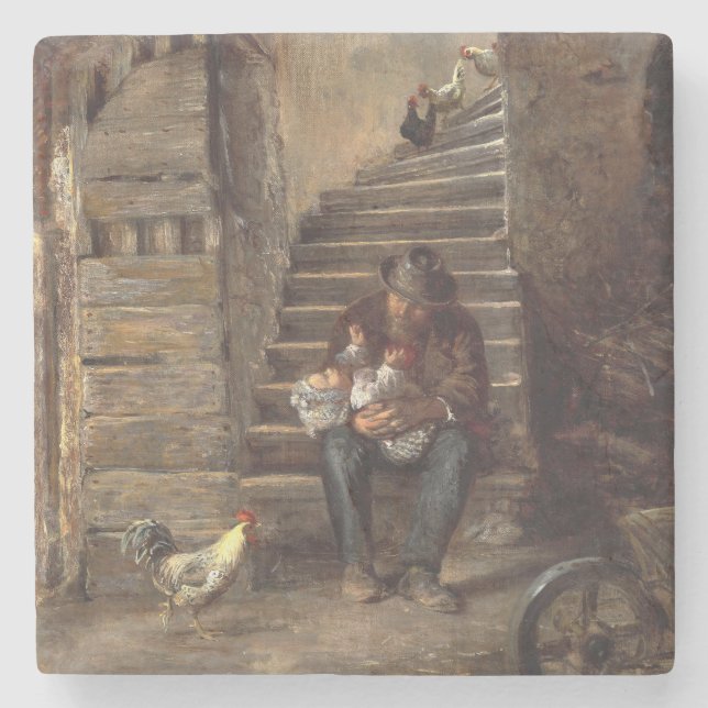 Porta-copo De Pedra Avô Olhando Pelo Avô (Frente)