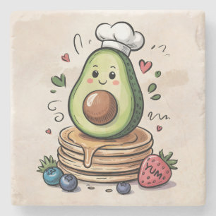 Porta-copo De Pedra Avocado Chef