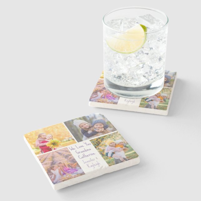 Porta-copo De Pedra Avós Bonitas Fotografia Personalizada Avó Presente (Lateral)