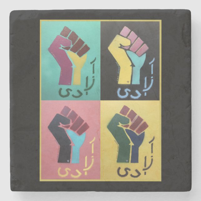 Porta-copo De Pedra Azadi - Porta copos Marble Stone (Frente)