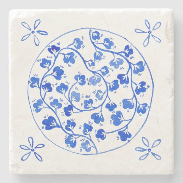 Porta-copo De Pedra Azul mediterrâneo (Frente)