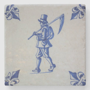 Porta-copo De Pedra Azulejo Azul Delft - Modelo