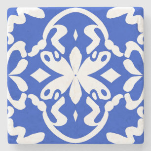 Porta-copo De Pedra Azulejo Azul Flutuante