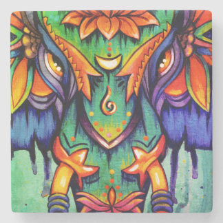 Porta-copo De Pedra Azulejo da mandala do PODER