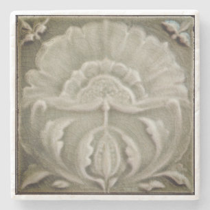 Porta-copo De Pedra Azulejo de flor art nouveau jugendstil castanho