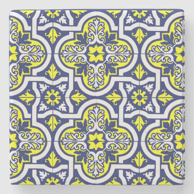 Porta-copo De Pedra Azulejo europeu antigo impresso (Frente)