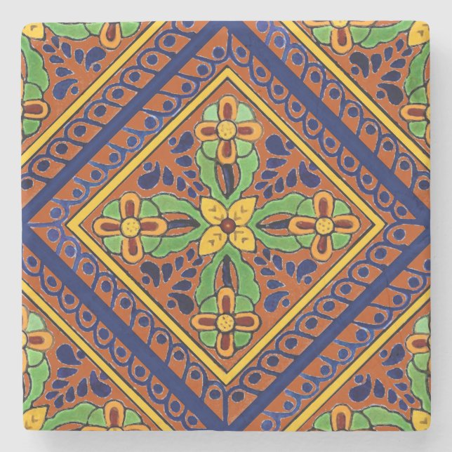 Porta-copo De Pedra Azulejo Talavera (Frente)