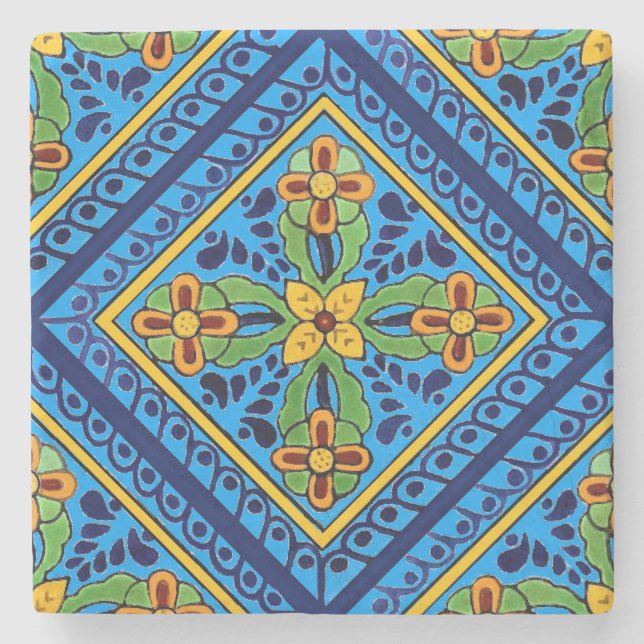 Porta-copo De Pedra Azulejo Talavera (Frente)