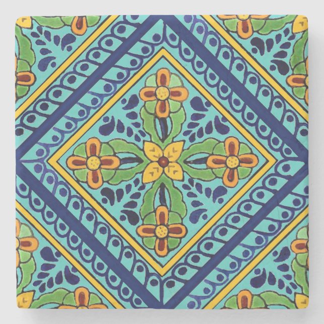 Porta-copo De Pedra Azulejo Talavera (Frente)