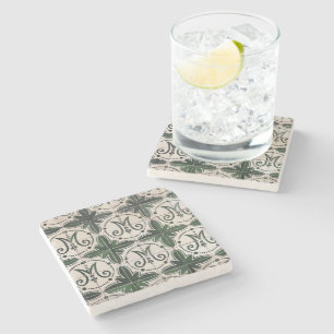 Porta-copo De Pedra Azulejo verde-vegetativo