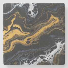 Porta-copo De Pedra Azulejos decorativos de Abstrato de luxo - Preto, 