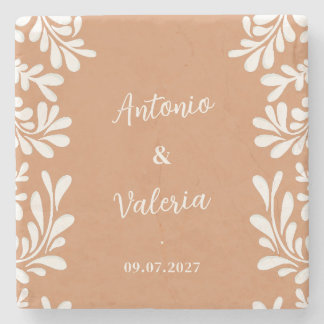 Porta-copo De Pedra Azulejos Talavera Personalizados Casamento Barro M