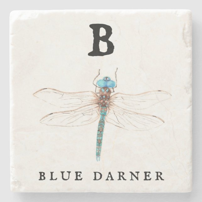 Porta-copo De Pedra "B" Blue Darner (Frente)