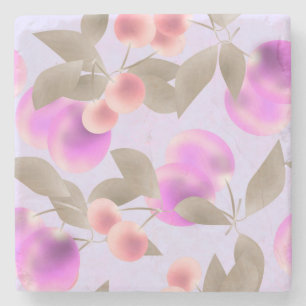 Porta-copo De Pedra Bagaço de ameixa sem costura frutas de frutos rox