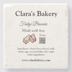 Porta-copo De Pedra Bakery brownie adiciona ingredientes feitos com lo