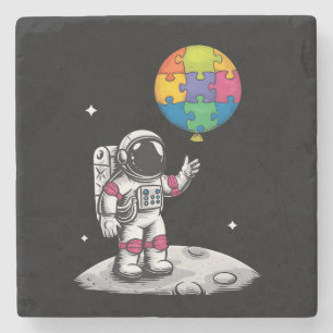 Porta-copo De Pedra Balão de Astronauta Autista Espaço Conscientização
