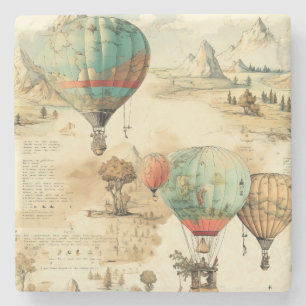 Porta-copo De Pedra Balão de Vintage Ar Quente em Paisagem Serena (10)
