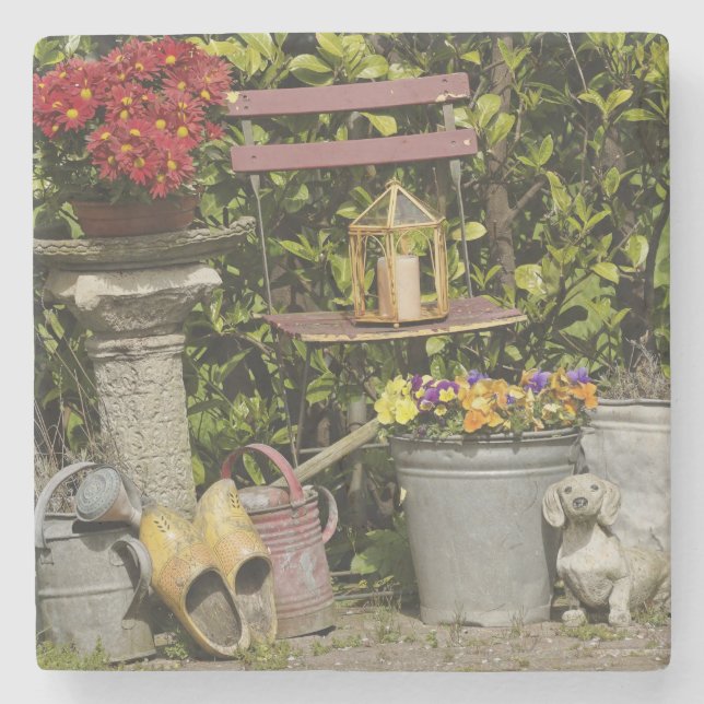 Porta-copo De Pedra Baldes, calçados e flores, Zaanse Schans, (Frente)