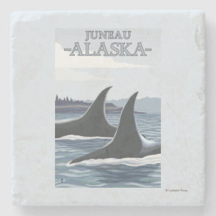 Porta-copo De Pedra Baleias #1 da orca - Juneau, Alaska