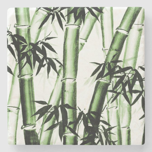Porta-copo De Pedra Bambu - Arte Chinesa - Um - Verde (Frente)