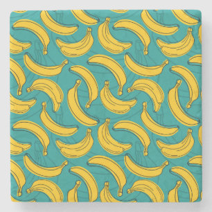 Porta-copo De Pedra Banana Amarela: Vintagem de Contorno Preta