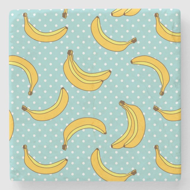 Porta-copo De Pedra Bananas e pontos de Polk (Frente)