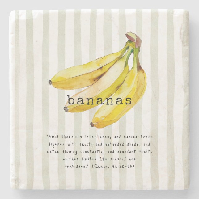 Porta-copo De Pedra Bananas Quran Verse (Frente)