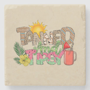 Porta-copo De Pedra Bandas e Tipsy Design de festas de verão diverti