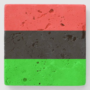 Porta-copo De Pedra Bandeira Afro-Americana Totalmente