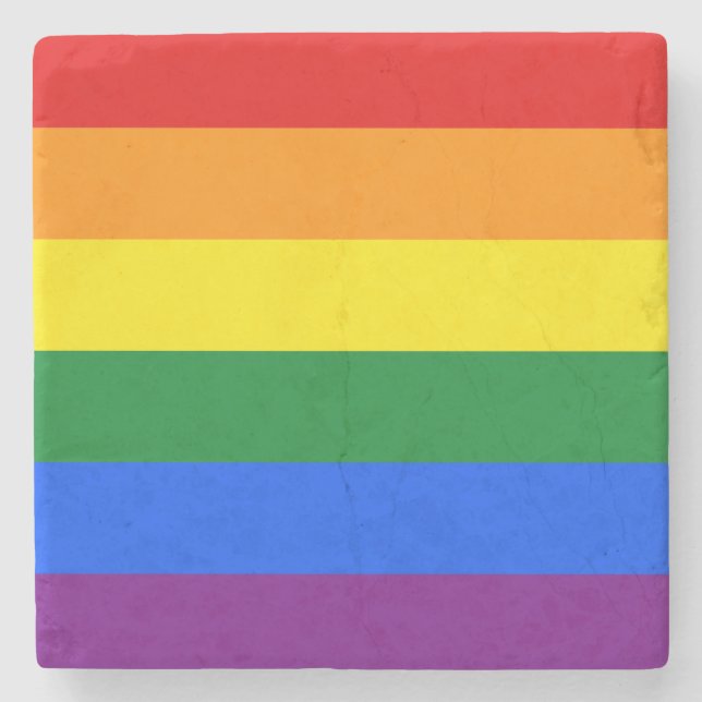 Porta-copo De Pedra Bandeira Arco-Íris (LGBT) (Frente)