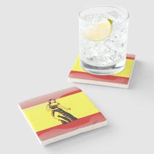 Porta-copo De Pedra Bandeira brilhante espanhola