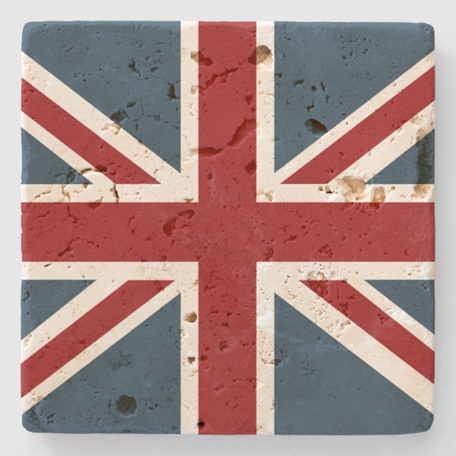 Porta-copo De Pedra Bandeira clássica de Union Jack (Frente)