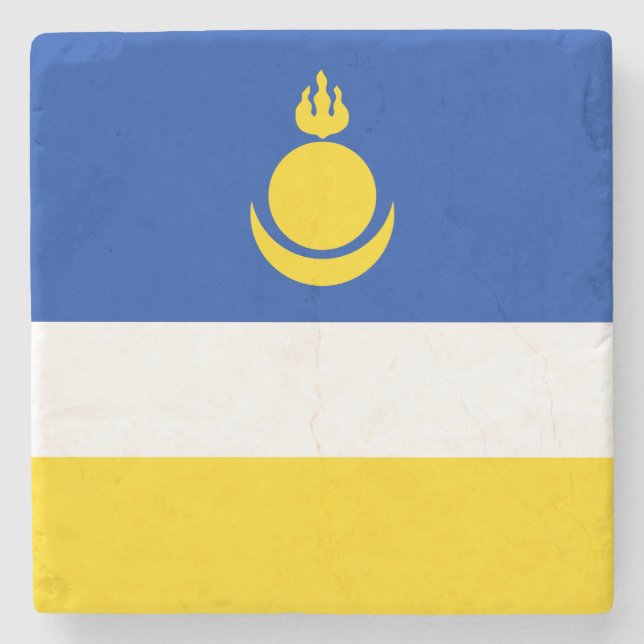 Porta-copo De Pedra Bandeira da Buryatia Patriótica (Frente)