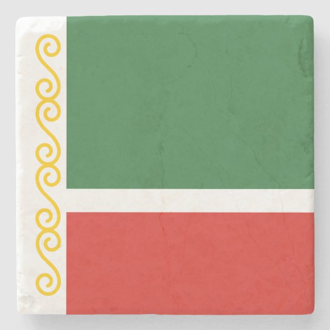 Porta-copo De Pedra Bandeira da Chechênia (Frente)