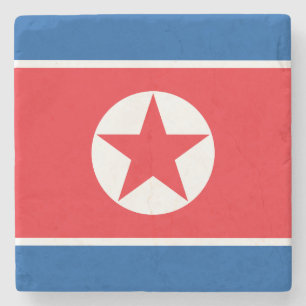 Porta-copo De Pedra Bandeira da Coreia do Norte