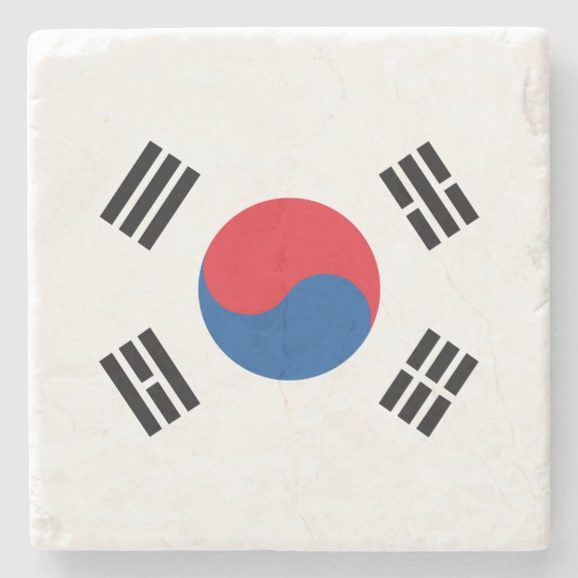 Porta-copo De Pedra Bandeira da Coreia do Sul (Frente)
