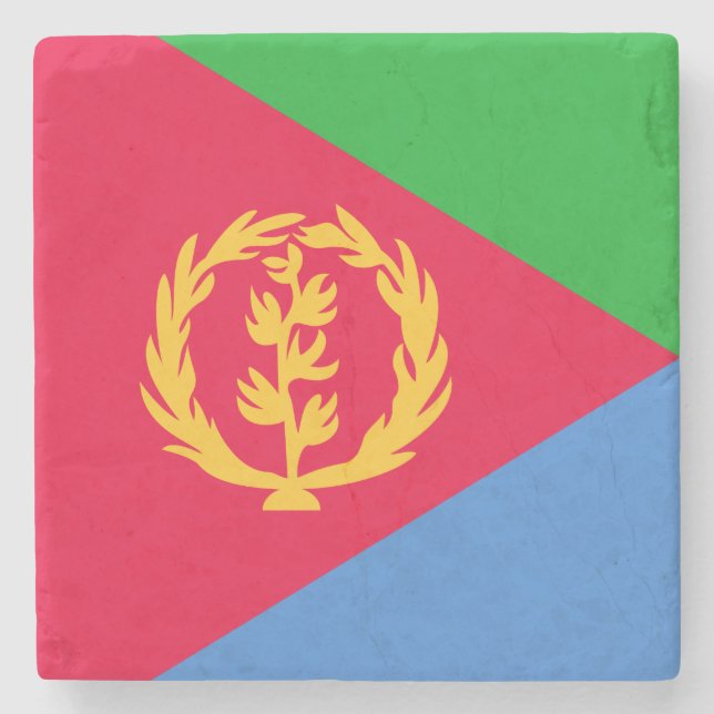 Porta-copo De Pedra Bandeira da Eritreia (Frente)