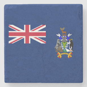 Porta-copo De Pedra Bandeira da Geórgia do Sul e Ilhas Sandwich do Sul