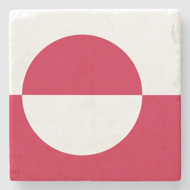 Porta-copo De Pedra Bandeira da Gronelândia (Frente)