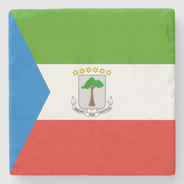 Porta-copo De Pedra Bandeira da Guiné Equatorial (Frente)