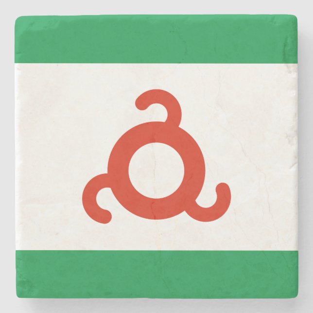 Porta-copo De Pedra Bandeira da Ingushetia (Frente)