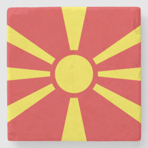 Porta-copo De Pedra Bandeira da Macedônia do Norte